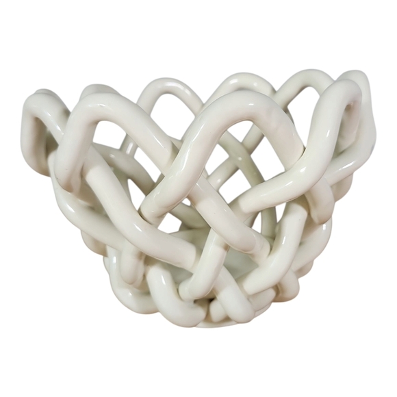 VTG Relpo White Ceramic Sculptural Knot Bowl Mid-Century Modern Exclusive Design - Picture 3 of 10